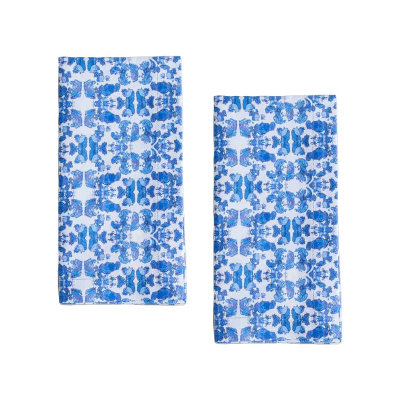 blue pattern organic cotton napkins
