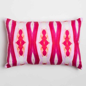 Luxury organic pink ogee diamond pattern oblong lumber pillow