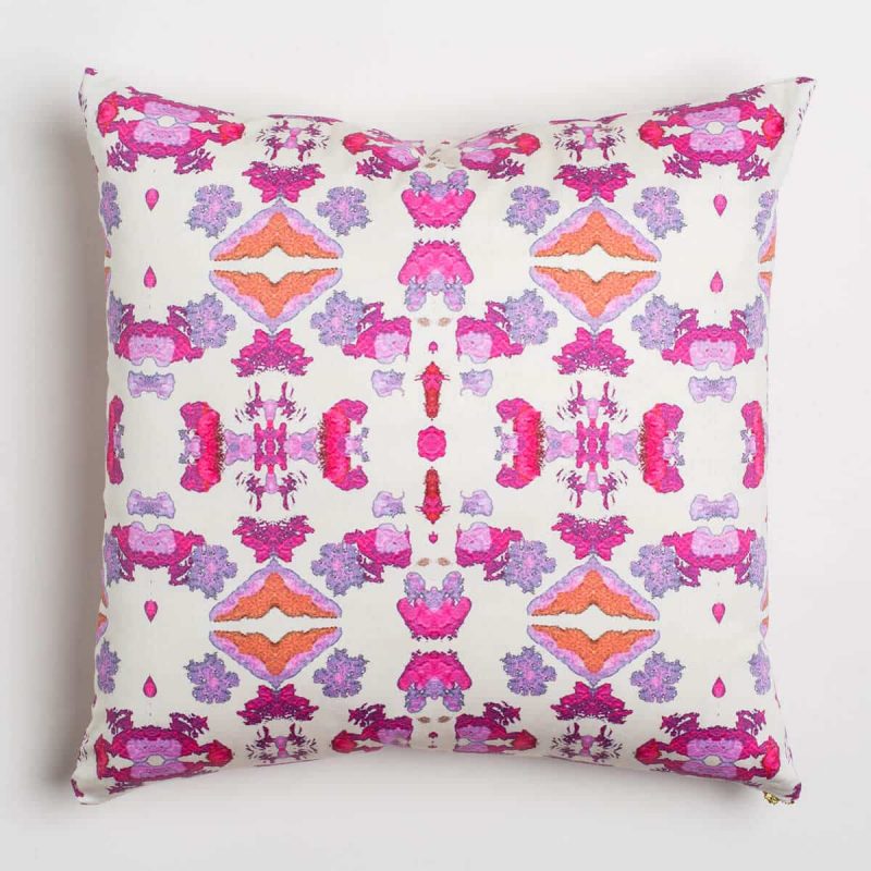 Luxury organic pink abstract tribal pattern square pillow