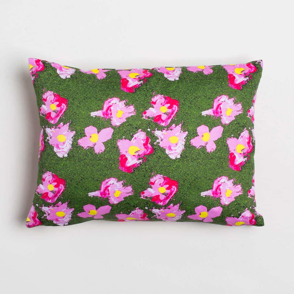 Tossed Rosa Oblong Pillow - Linda Cabot Design