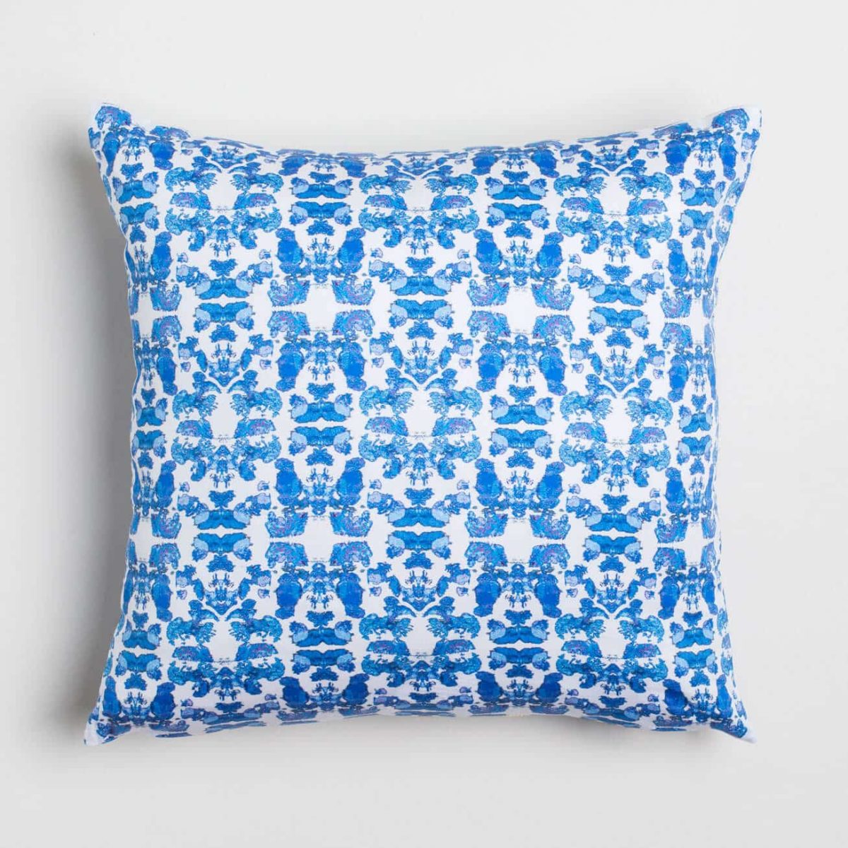 Beach Rose Blue Pillow - Linda Cabot Design