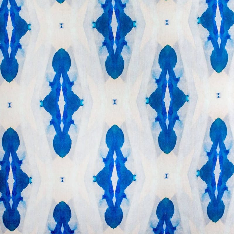 Luxury organic blue diamond square pillow pattern detail
