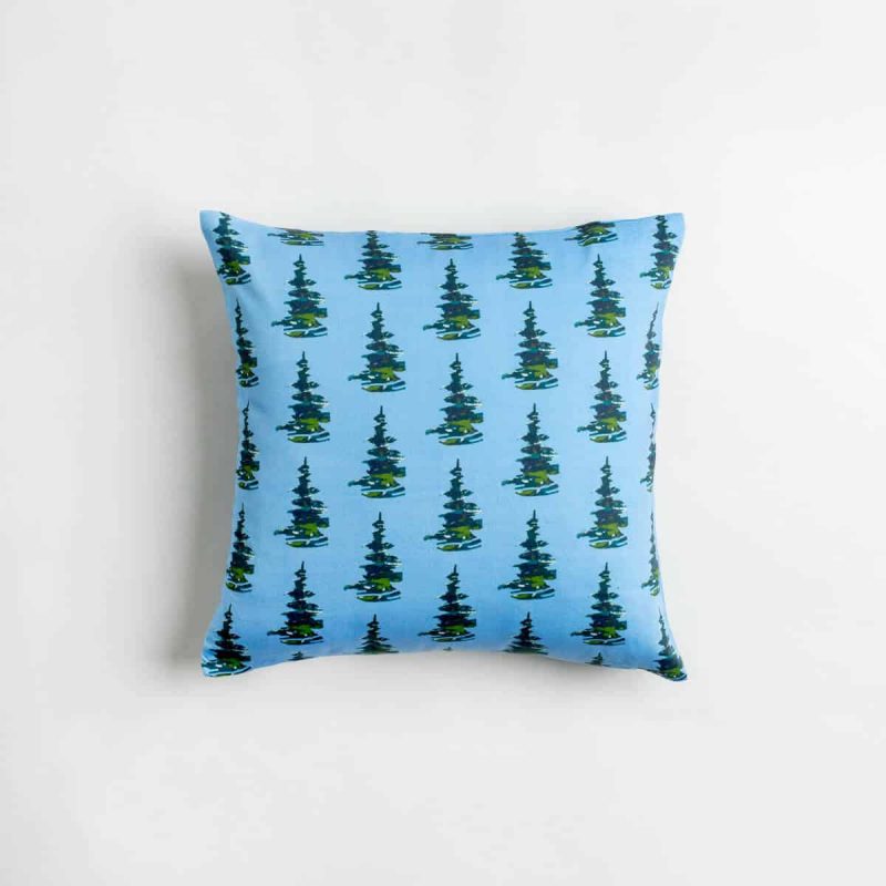 Luxury organic balsam pine tree blue square pillow