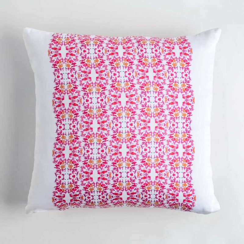 Luxury organic pink lace pattern square pillow