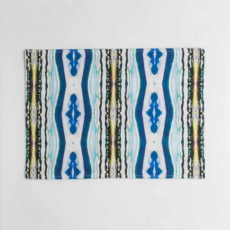 Luxury organic abstract watercolor stripe placemat face