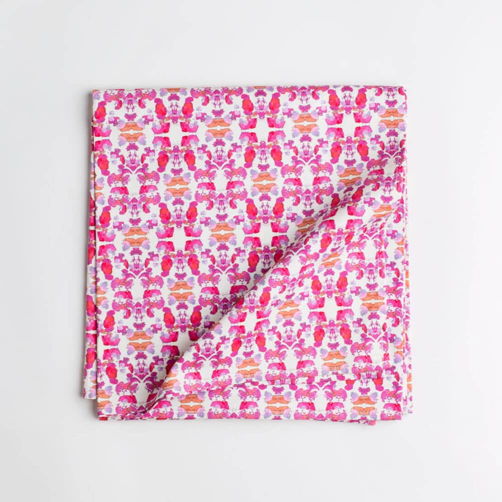 Beach Rose Tablecloth in Pink - Linda Cabot Design - Responsibly ...