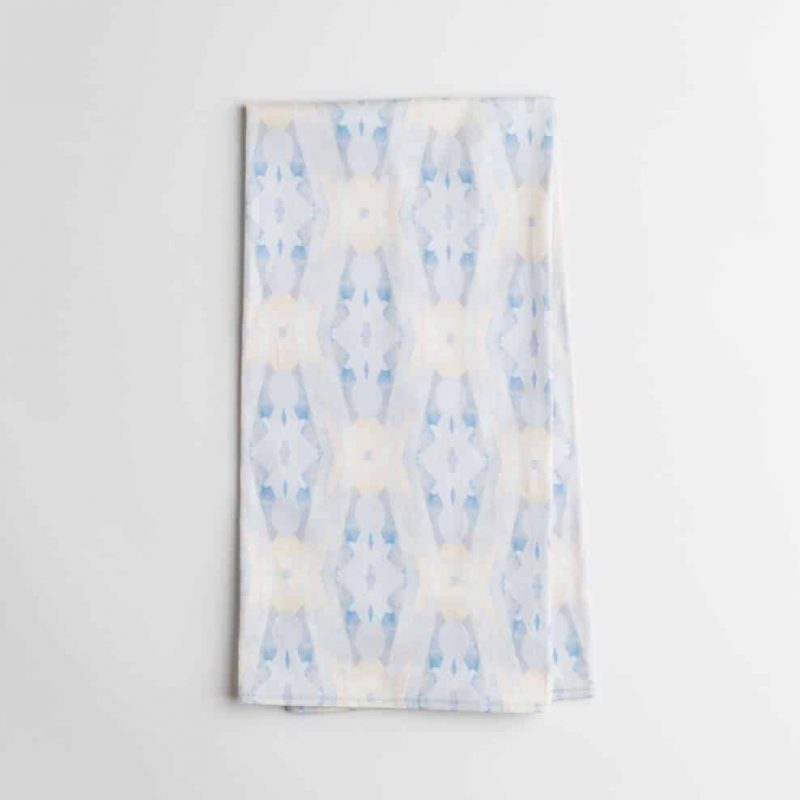 Luxury organic periwinkle blue diamond kitchen tea towel