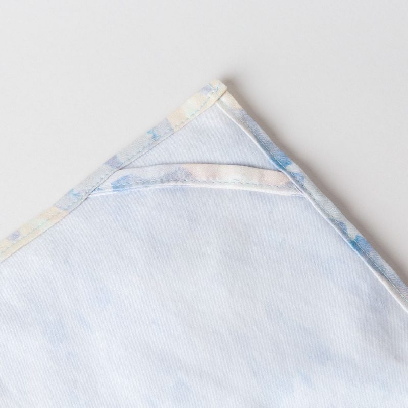 Luxury organic periwinkle blue diamond kitchen tea towel hanging loop