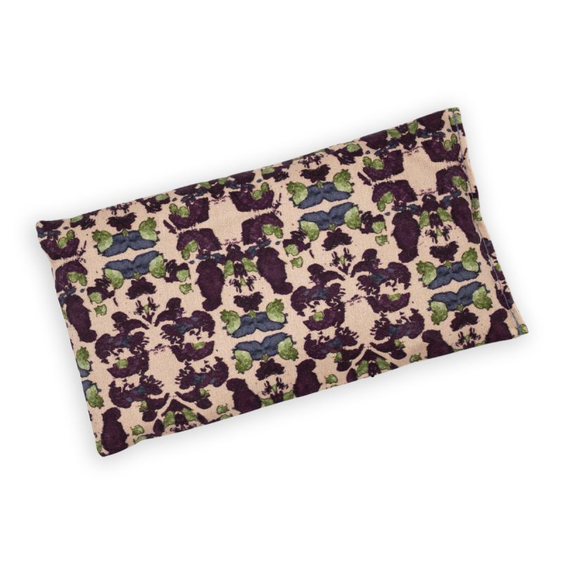 purple and sage and pink floral pattern organic cotton lavender eye pillow