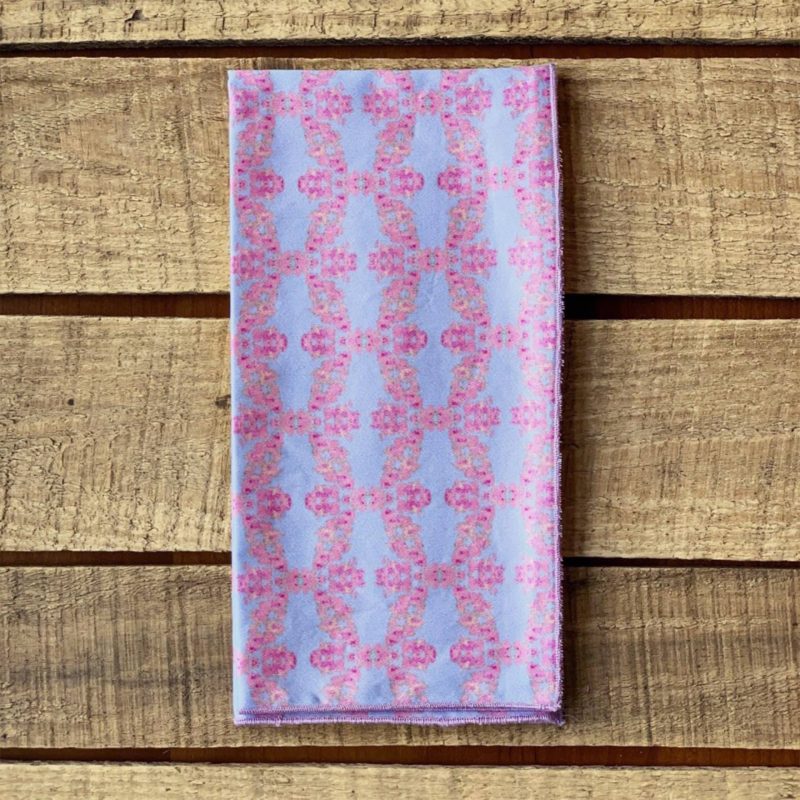 Pink and periwinkle organic cotton napkin