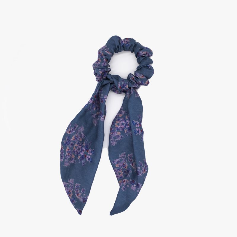 teal and purple pattern organic tencel hair kerchief