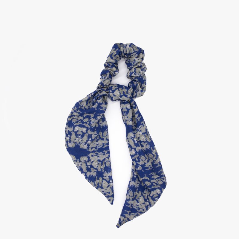 navy and sage floral pattern organic tencel hair kerchief