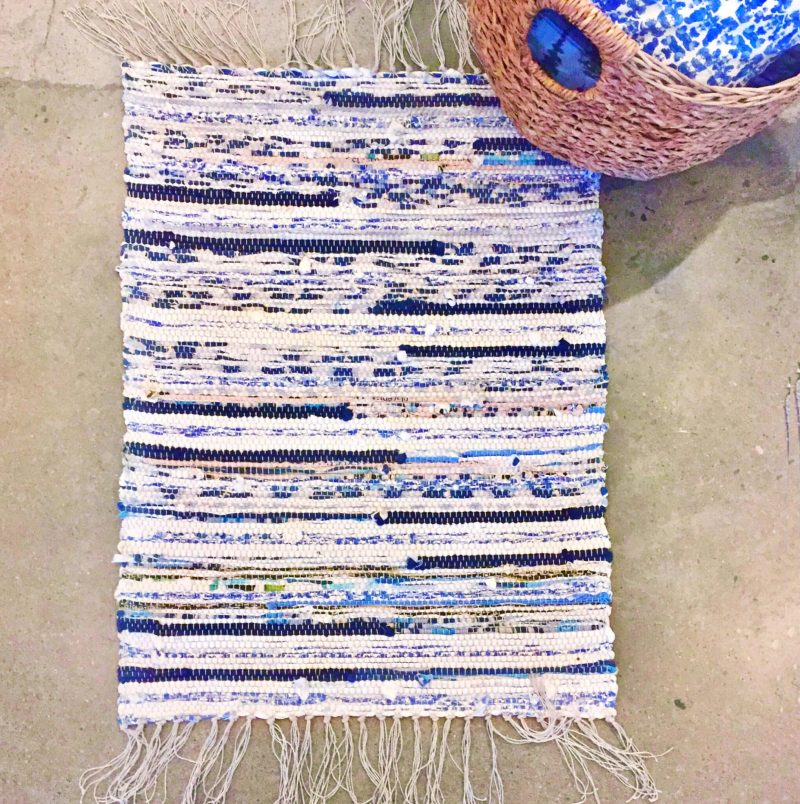 Handwoven Upcycled Fabric Scrap Rug