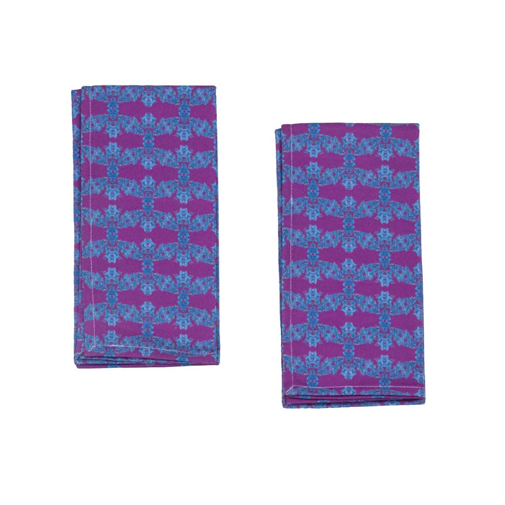 purple and blue napkins