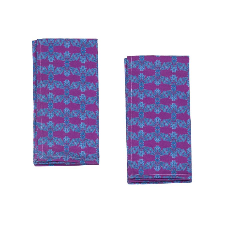 purple and blue napkins