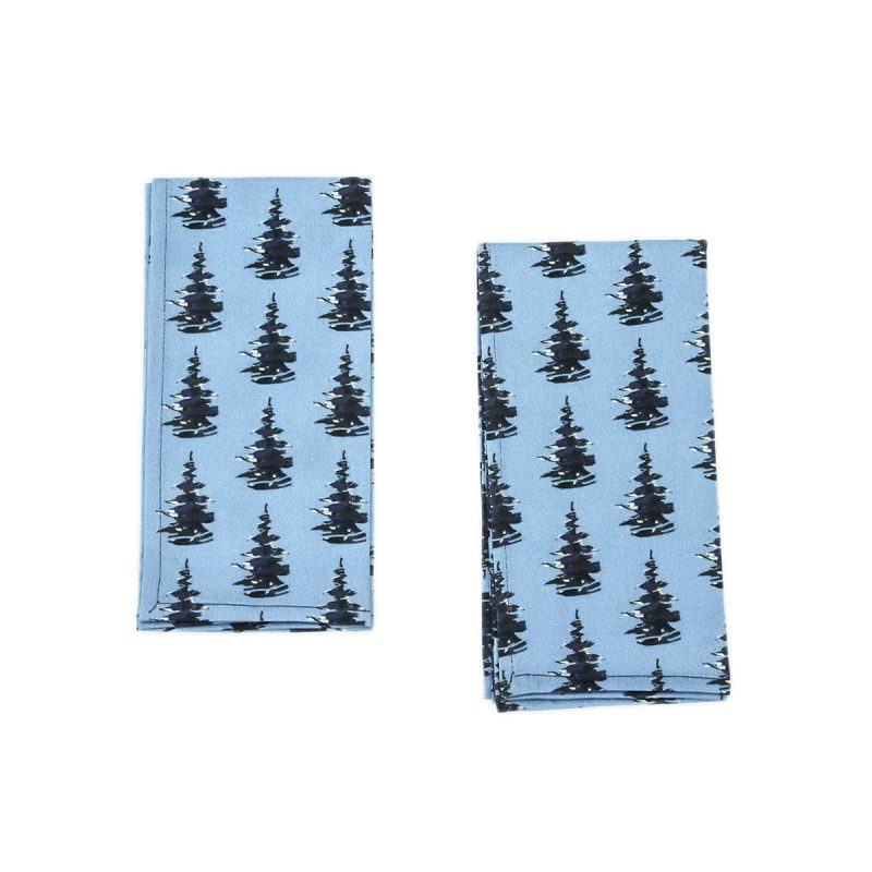 amesbury pine blue rolled hem napkin 2-pack organic cotton napkins