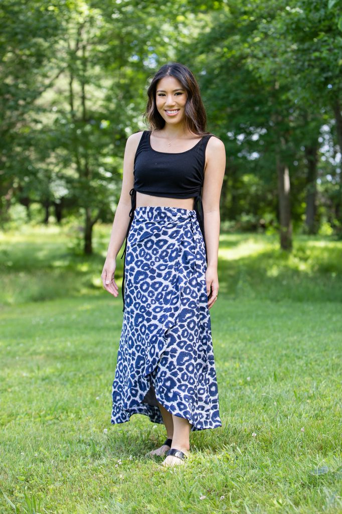 blue cheetah print skirt