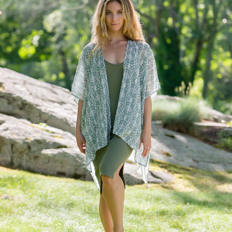lace sage green and white cardigan