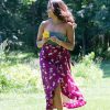 purple midi wrap skirt