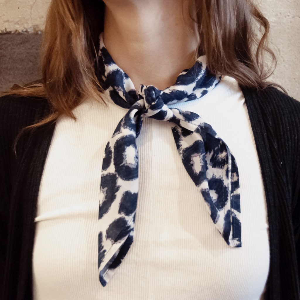 sustainable cheetah print scarf styling