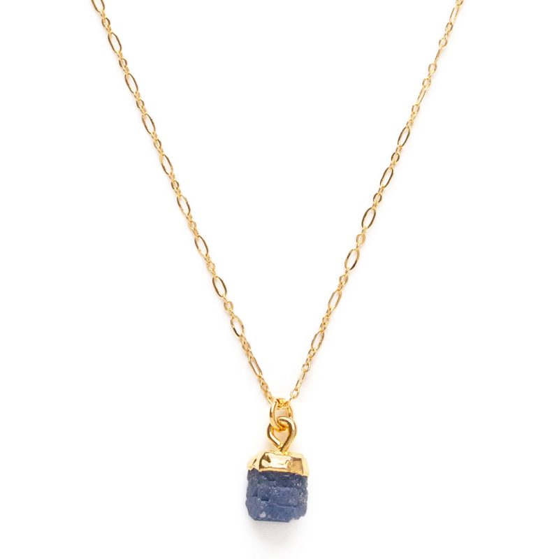 raw cut sapphire necklace