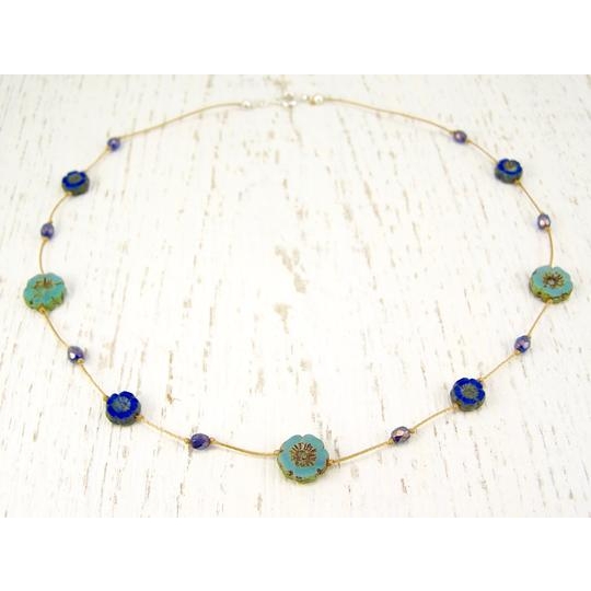 blue and green sustainable necklace