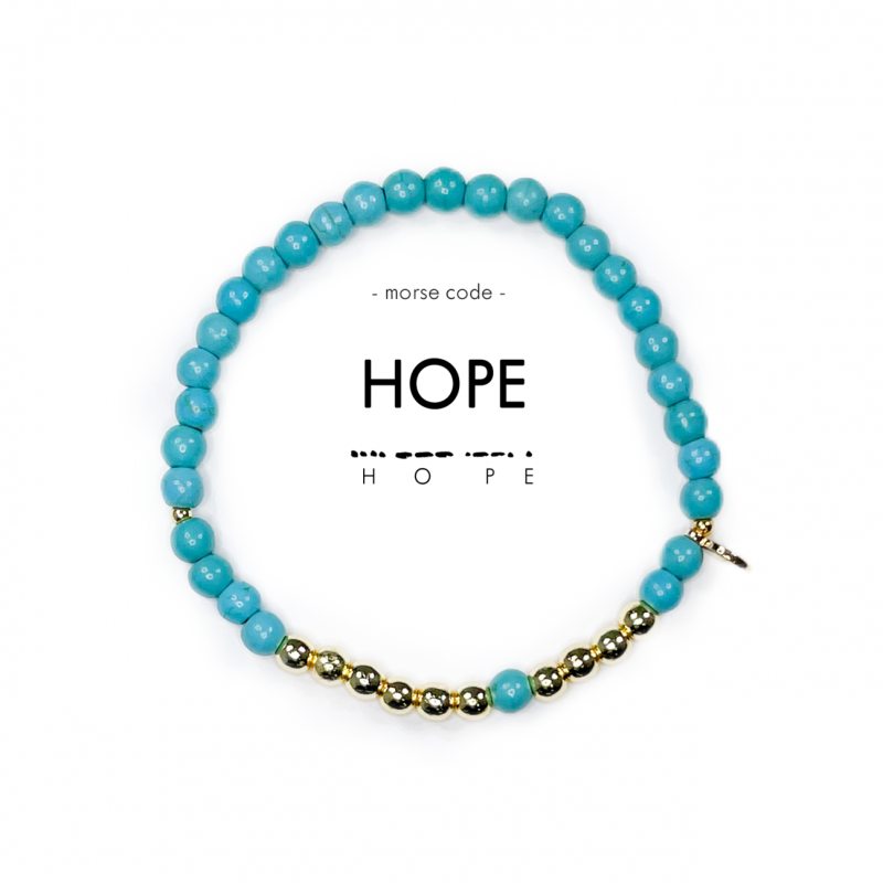 gold hope morse code bracelet