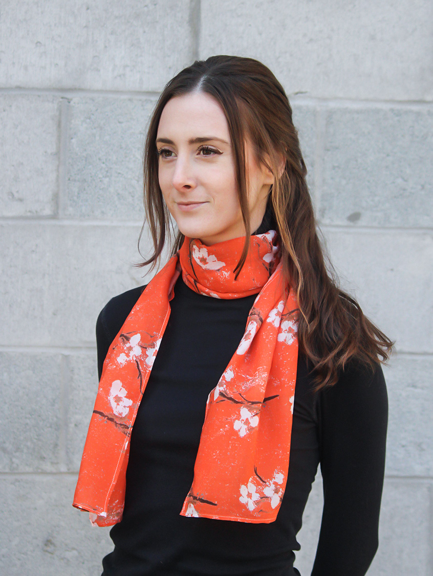 sustainably made Accent Scarf In Dogwood Clementine bright orange scarf
