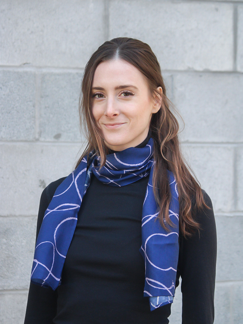 sustainably made Accent Scarf In Navy Gesture made from tencel
