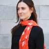 sustainable accent scarf in dogwood clementine