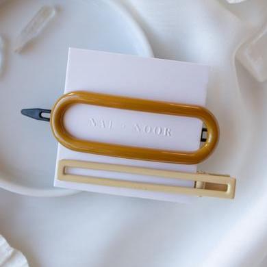 byron duo hair clips in yellow and mustard