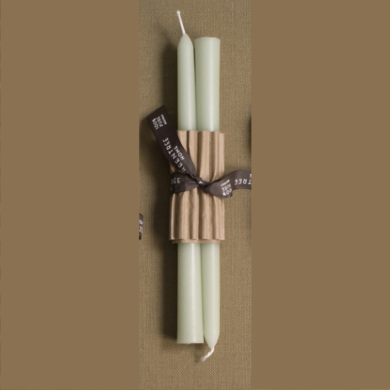 sage beeswax candle taper