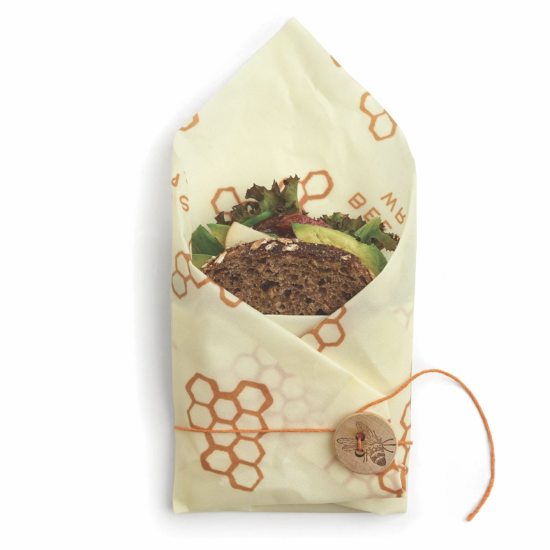 eco friendly plastic free lunch On the go Sandwich Bee's Wrap
