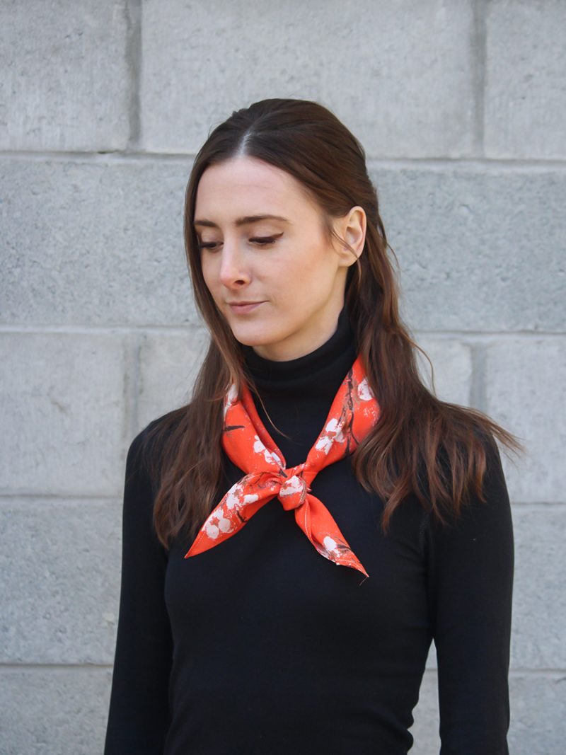 sustainably made Square Scarf In Dogwood Clementine