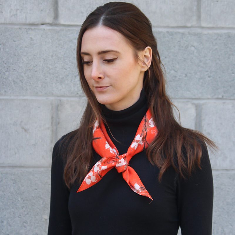 sustainably made Square Scarf In Dogwood Clementine