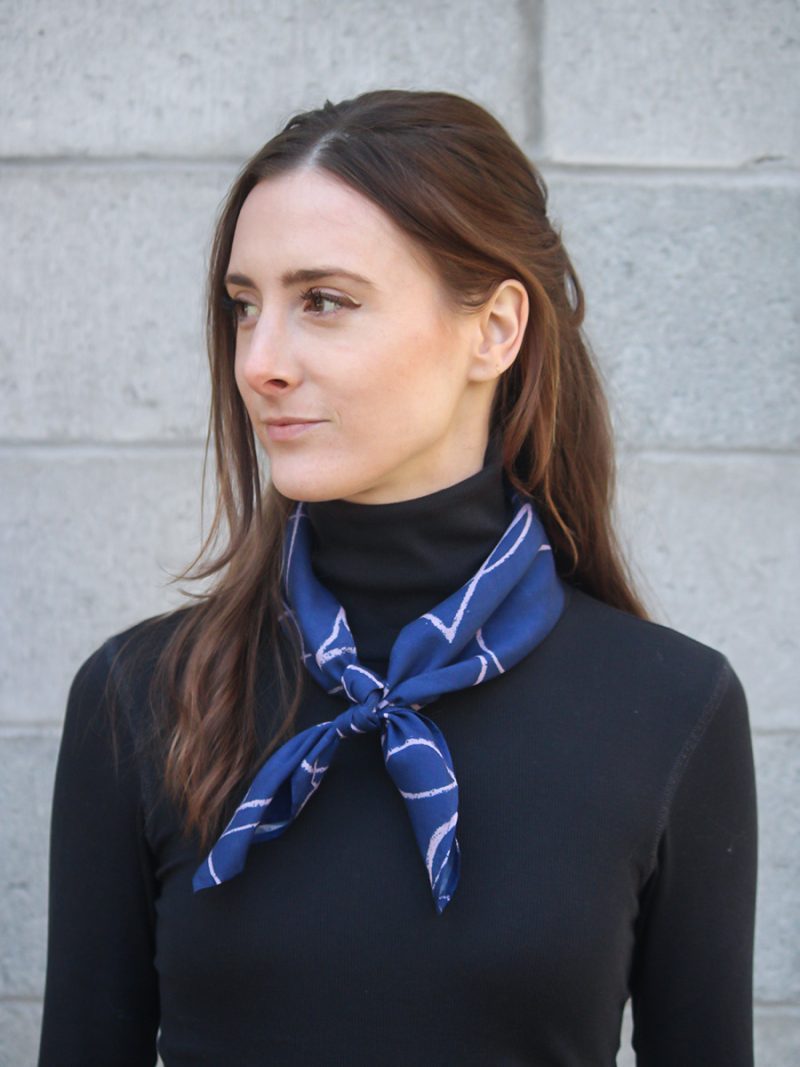 sustainably made Square Scarf In Navy Gesture