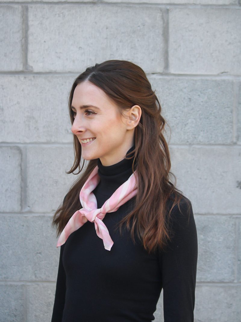 sustainably made Square Scarf In Soft Lattice Pink