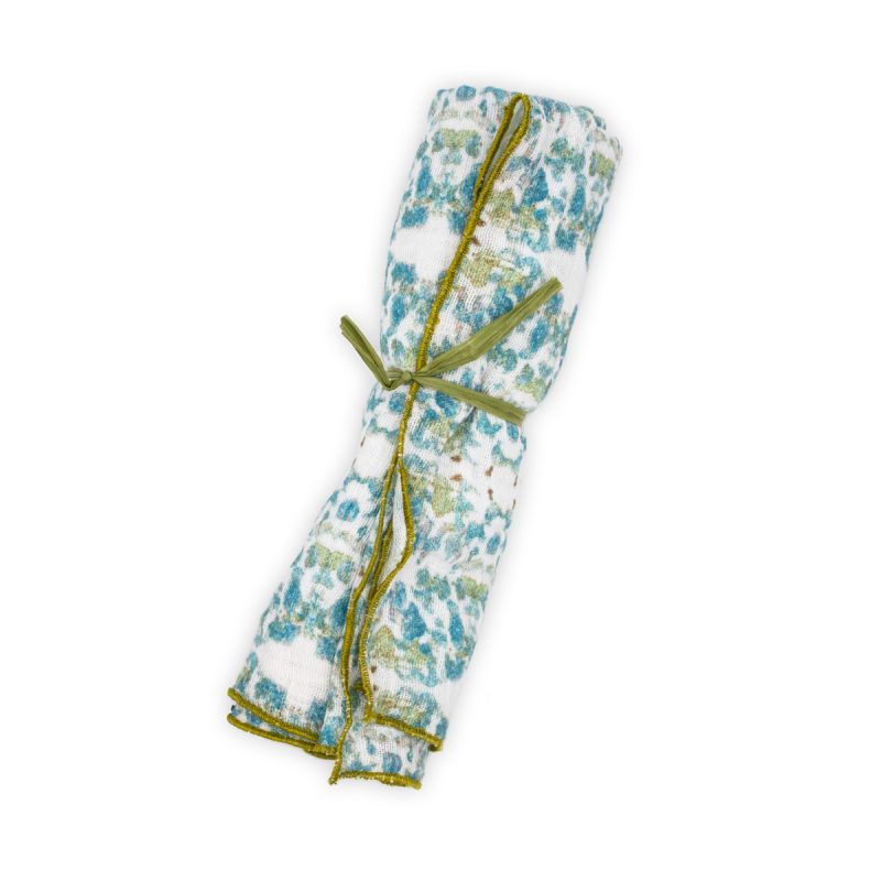 green and turquoise organic dish towel