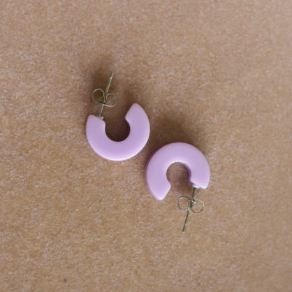 small lavender hoop earrings