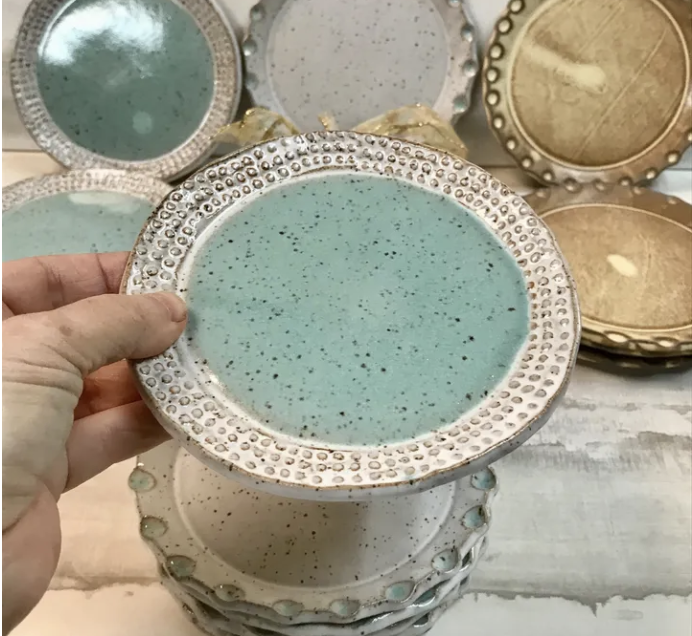 small ceramic plate in jade